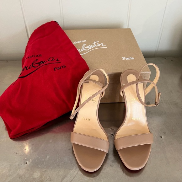 Christian Louboutin Loubi Queen heels nude size 6 EU 36 - Picture 3 of 5